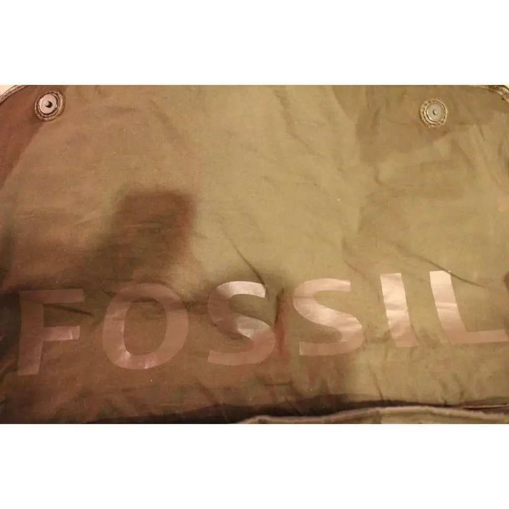 mens FOSSIL nylon leather double buckle soft briefcase (3000